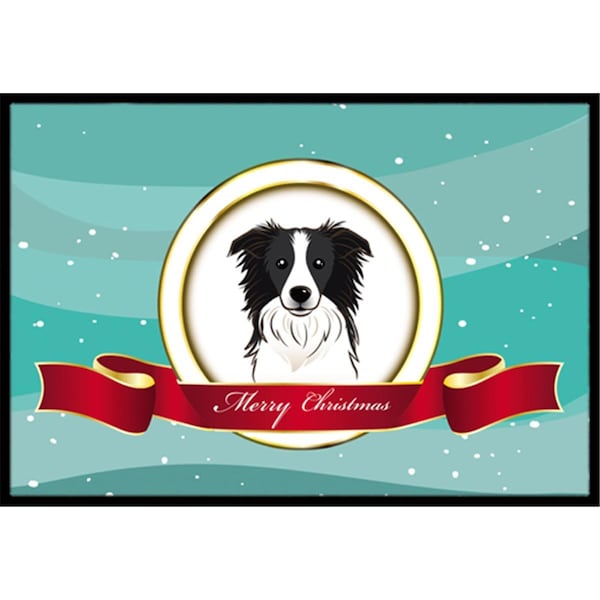 Carolines Treasures Border Collie Merry Christmas Indoor and Outdoor Mat- 24 x 36 in. BB1551JMAT - main
